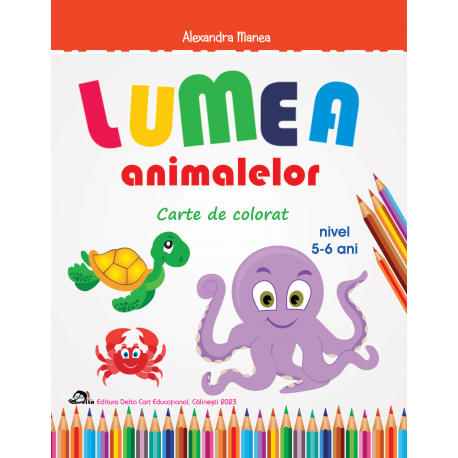 Lumea animalelor - Carte de colorat 5-6 ani